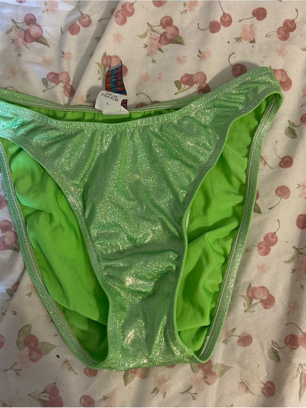 Sparkly green swim suit bottom